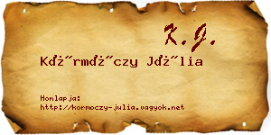 Körmöczy Júlia névjegykártya